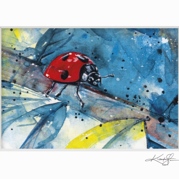 Ladybug Print in Mat from original painting by Kathy Morton Stanion - Ladybug 2 - Picture 3 of 5